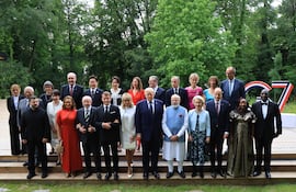 Jefes de Estado y líderes internacionales reunidos en Évian, Francia, para la cumbre del G7.