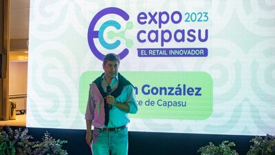 El presidente de la Cámara Paraguaya de Supermercados (Capasu), Joaquín González, en el lanzamiento de la Expo Capasu 2023.