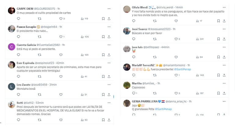 Comentarios al posteo de Santiago Peña, jugando "carrera vosa" con niños en la feria palmear.