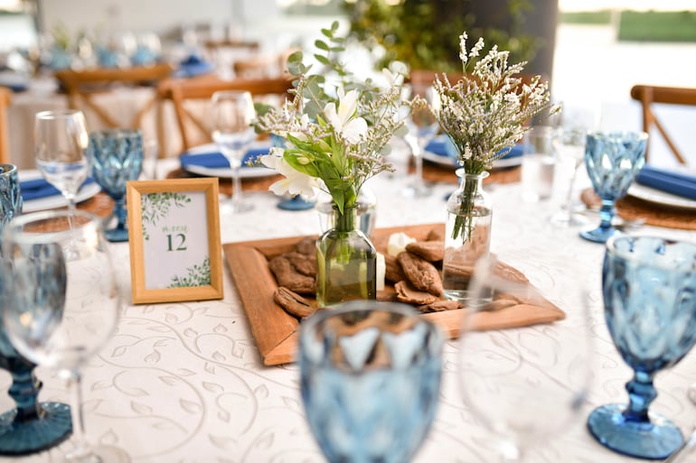 Tonos azules en la deco.