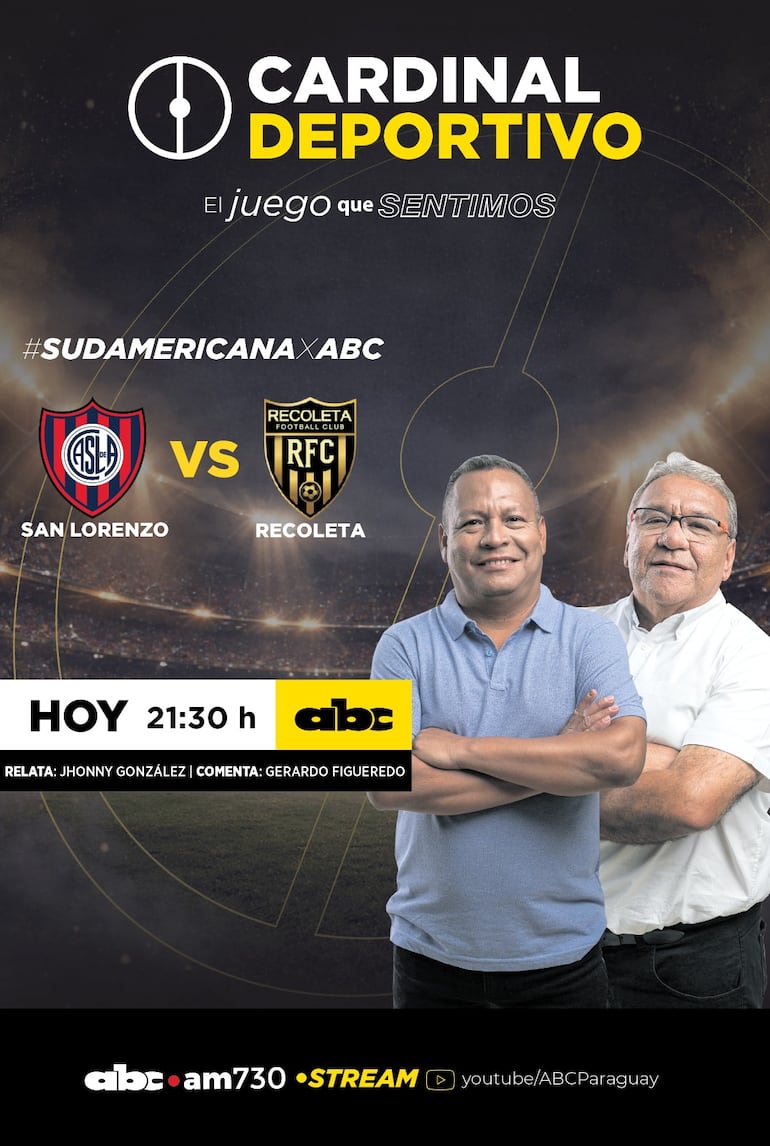 San Lorenzo vs. Recoleta FC, por ABC Cardinal 730 AM y ABC Paraguay en Youtube.