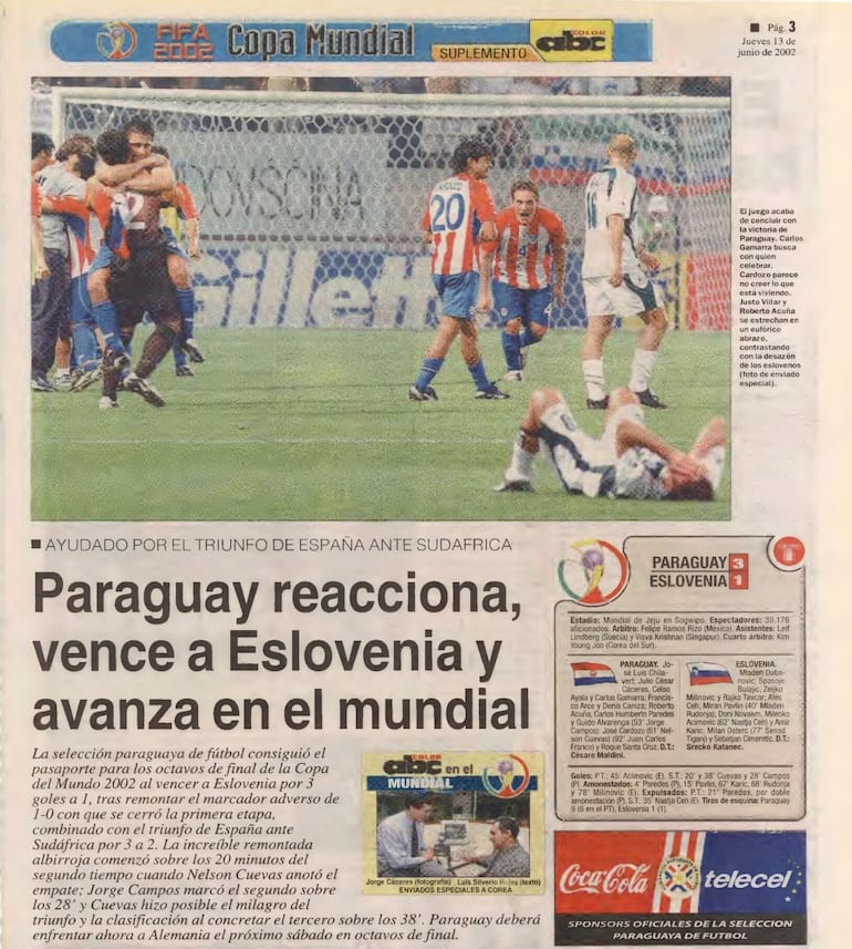 Gran reacción de la selección de Paraguay ante Eslovenia para pasar a la siguiente fase.