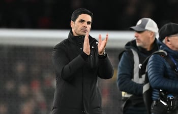 El español Mikel Arteta Amatriain (43 años), entrenador de Arsenal, actual puntero de la Premier League de Inglaterra.