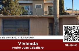 Flyer subasta en la Senabico de vivienda en Pedro Juan Caballero