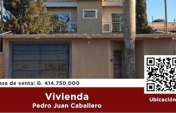 Flyer subasta en la Senabico de vivienda en Pedro Juan Caballero