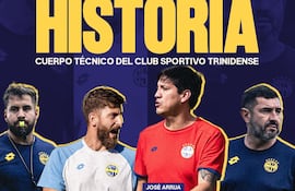 Componentes del cuerpo técnico del Sportivo Trinidense, encabezado por José Gabriel Arrúa Ovelar, de 38 años.