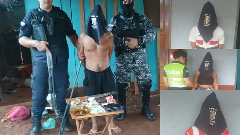 Cuatro detenidos por microtráfico y drogas incautadas en Obligado