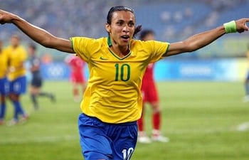 Marta Viera, considerada la mejor futbolista de todos los tiempos en su género.