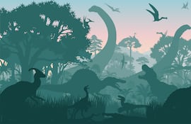 Dinosaurios, ilustración.