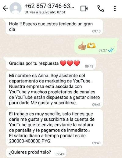 Los estafadores envían tentadoras propuestas de "trabajo" y luego logran acceder a cuentas bancarias o a transferencias de las víctimas.