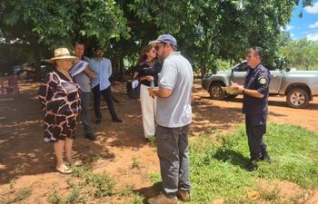 Preciso momento que la comitiva interviniente llega a la finca donde se denunció la invasión de la referida propiedad