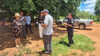 Preciso momento que la comitiva interviniente llega a la finca donde se denunció la invasión de la referida propiedad