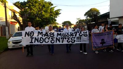 Marcha por la paz en Pedro Juan Caballero.