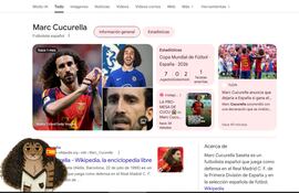 Google rindió este viernes un homenaje a Marc Cucurella con un garabato o ‘doodle’ que activa una divertida animación de su famoso meme del gato con peluca rizada.