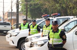 Imagen ilustrativa: policías y patrulleras en Caazapá.