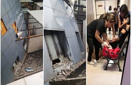 Fotografías del derrumbe registrado semanas atrás en la Cámara de Diputados. La sede legislativa está superpoblada y requiere reparaciones.
