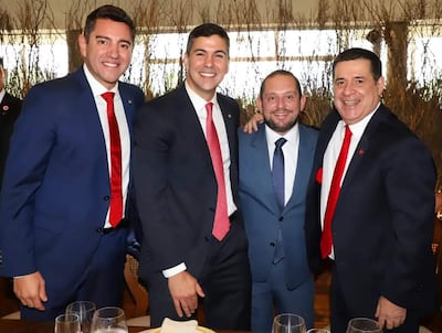 De izquierda a derecha, Pedro Alliana, Santiago Peña, Ricardo Torres Alliana y Horacio Cartes