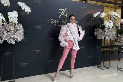 La representante de Países Bajos posa este lunes, en Bangkok (Tailandia). 