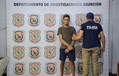 Diego Andrés Miranda, alias "Polaco", detenido ayer como presunto miembro de una banda que perpetró una decena de asaltos en locales de Biggie en Asunción y Central.