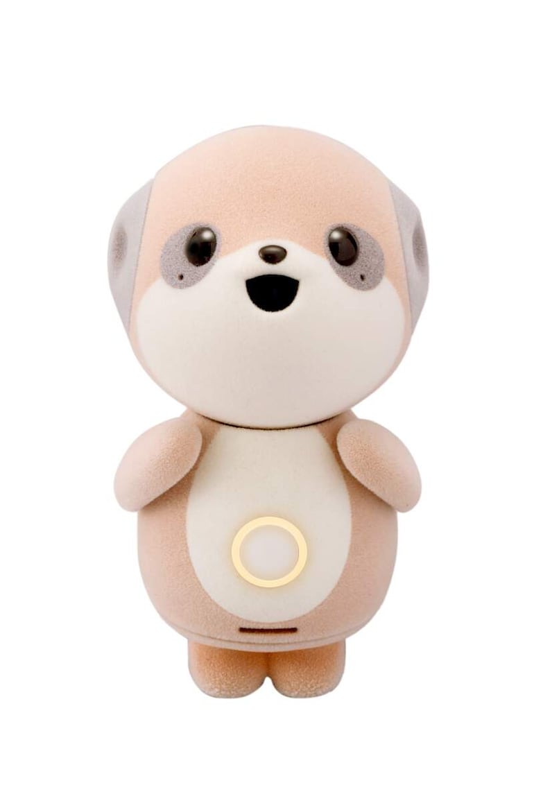 Imagen tomada de la pagina de la compañía japonesa de electrónica Sharp de su pequeño robot inspirado en una suricata que utiliza la inteligencia artificial (IA) llamado Poketomo.