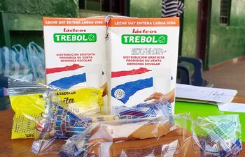 Los alimentos que contiene cada kit de merienda escolar que está distribuyendo la Gobernación de Central.