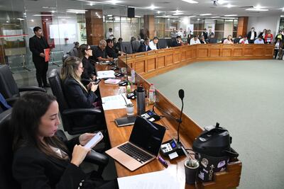 Pleno de la Junta Municipal de Asunción que hoy debatió, pese a los intentos del cartismo por evitarlo, el pedid de intervención de la Municipalidad de Asunción.