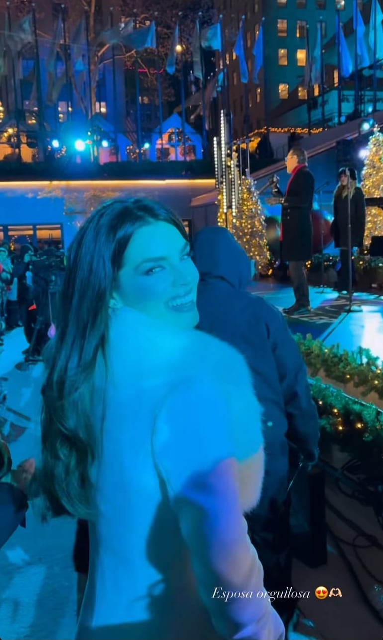 Nadia Ferreira estuvo en primerísima fila apoyando a su esposo Marc Anthony. (Captura de la historia de Instagram de Nadia Ferreira)