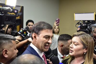 El presidente del Congreso Nacional, Silvio "Beto" Ovelar, escuchó a las preguntas de la prensa pero no las contestó.