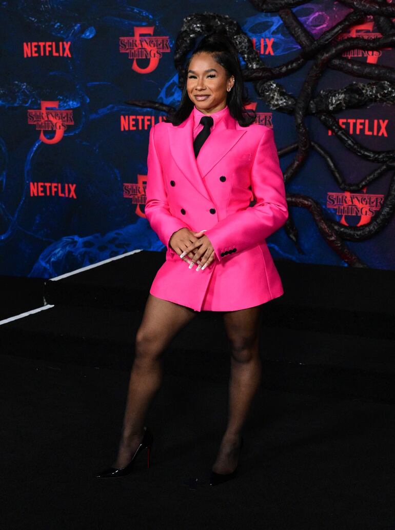 La gimnasta estadounidense Jordan Chiles no se perdió el estreno mundial de la quinta temporada de "Stranger Things" de Netflix. (Frederic J. BROWN / AFP)