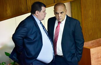 Sesion extraordinaria en el Senado. Perdida de investidura a Kattya Gonzalez. Politica. Gustavo Machado 14 de febrero de 2024. Dionisio Amarilla y basilio Núñez.