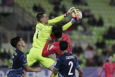 Facundo Insfrán, portero y figura de Paraguay en el empate ante Corea del Sur (0-0).