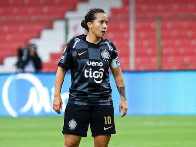 Griselda Garay, jugadora de Olimpia, en el partido frente a Bolívar por la primera fecha del Grupo C de la Copa Libertadores Femenina 2026 en el estadio Rodrigo Paz Delgado, en Quito, Ecuador.
