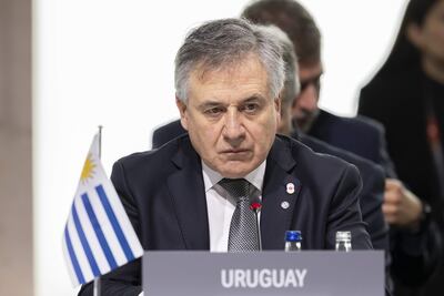 Stansstad (Switzerland), 16/06/2024.- Minister of Foreign Affairs of Uruguay Omar Paganini attends the plenary session during the Summit on peace in Ukraine in Stansstad near Lucerne, Switzerland, 16 June 2024. International heads of state gather on 15 and 16 June at the Buergenstock Resort in central Switzerland for the two-day Summit on Peace in Ukraine. (Suiza, Ucrania, Lucerna) EFE/EPA/URS FLUEELER / POOL EDITORIAL USE ONLY