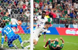 Christian Pulisic sale a festejar tras anotar el segundo gol para Estados Unidos ante México en partido semifinal de la Liga de Naciones de la Concacaf