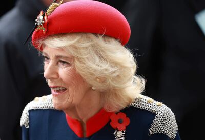 La reina Camila del Reino Unido en la 97.ª edición del Campo del Recuerdo en la Abadía de Westminster.