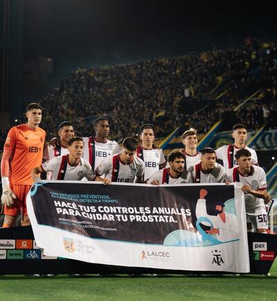 Formación del San Lorenzo de Almagro, con el arquero paraguayo Orlando Gill.