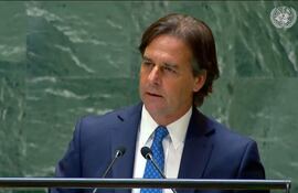 Luis Lacalle Pou, presidente de Uruguay, ante las Naciones Unidas.
