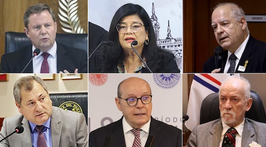 Ministros de la CSJ que participaron de la reunión en Mburuvicha Róga, aparentemente con Horacio Cartes