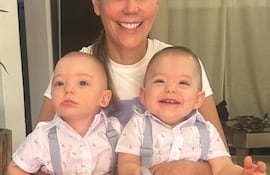 Sanie López Garelli y sus mellis Didier y Christian Dumot.