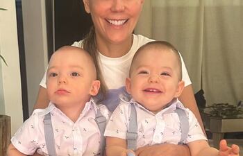 Sanie López Garelli y sus mellis Didier y Christian Dumot.