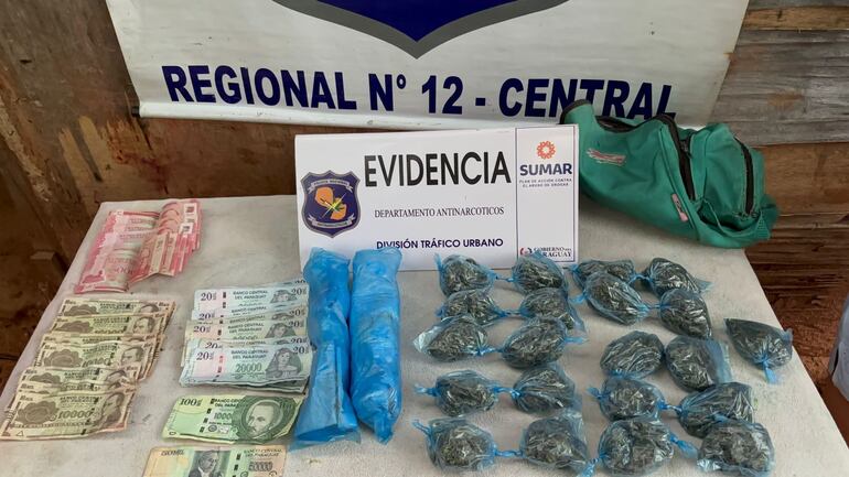 Evidencias incautadas en el primer allanamiento.