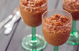 Arroz con leche con chocolate.