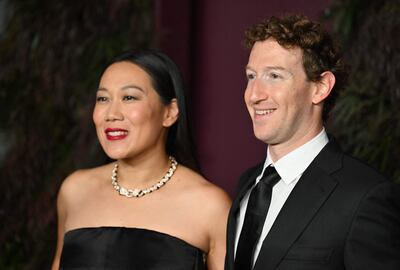 Mark Zuckerberg y su esposa, Priscilla Chan, en los Premios a la Innovación del WSJ en Nueva York. 