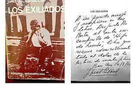 "Los exiliados", de Gabriel Cassaccia, con dedicatoria de puño y letra del autor para Augusto Roa Bastos.