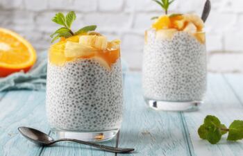 Chía pudding con frutas.