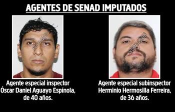 Agentes de la Senad imputados por el Ministerio Público.