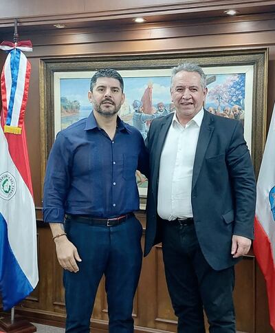 El intendente moroso de Asunción Oscar "Nenecho" Rodríguez junto al presidente imputado de la Caja Municipal de Jubilaciones Venancio Díaz Escobar.