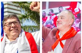 Dani Mujica, candidato de YoCreo y Roberto González Vaesken, candidato del Partido Colorado, para las elecciones de intendente de Ciudad del Este.