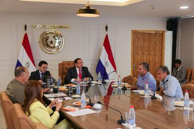 Reunión de Mesa Directiva del Senado, presidida por el senador Ramón Retamozo (ANR, FR).