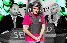 Imagen ilustrativa: a la izquierda el ministro de la Senad, Jalil Rachid, en el centro "Tío Rico" -acusado por A Ultranza- y a la derecha la exministra antidrogas Zully Rolón.